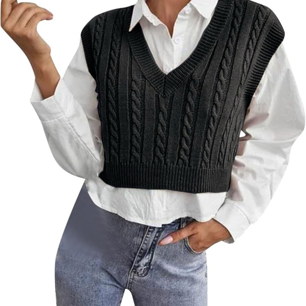 Streetwear Society Cable Knit Sweater Vest